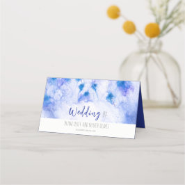 Winter Blue Garden Wedding Place Card Plaatskaartje