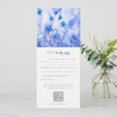 Winter Blue Garden Wedding RSVP QR Code Kaart (Staand voorkant)