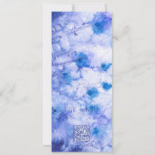 Winter Blue Garden Wedding RSVP QR Code Kaart (Achterkant)