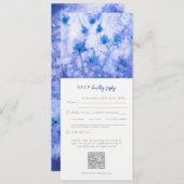 Winter Blue Garden Wedding RSVP QR Code Kaart (Voorkant / Achterkant)