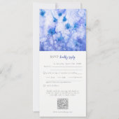Winter Blue Garden Wedding RSVP QR Code Kaart (Voorkant)