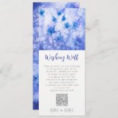 Winter Blue Garden Wedding Wishing Well QR-code Kaart (Voorkant / Achterkant)