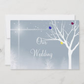 Winter Blue Gay/Lesbian Wedding Invitation Kaart (Voorkant)