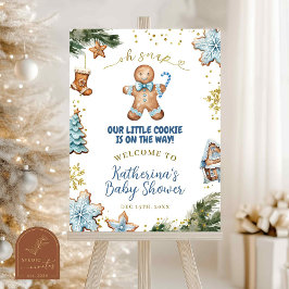 Winter Blue Gingerbread Welkomstbord Poster