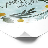  Winter Blue Gold Baby Shower Cards And Gifts Sign Foto Afdruk (Hoek)