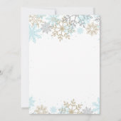 Winter Blue Gold Silver Snowflakes Birthday Kaart (Achterkant)