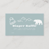 Winter Blue Hand-Drawn Baby Diaper Raffle Ticket Informatiekaartje (Voorkant)