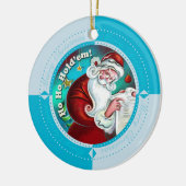 Winter Blue Ho Ho Hold'Em Keramisch Ornament (Links)