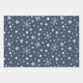 Winter Blue Holiday Wrapping Papieren Bladen Inpakpapier Vel (Voorkant 2)