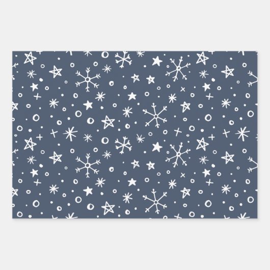 Winter Blue Holiday Wrapping Papieren Bladen Inpakpapier Vel (Voorkant 2)