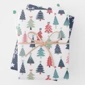 Winter Blue Holiday Wrapping Papieren Bladen Inpakpapier Vel (In situ)