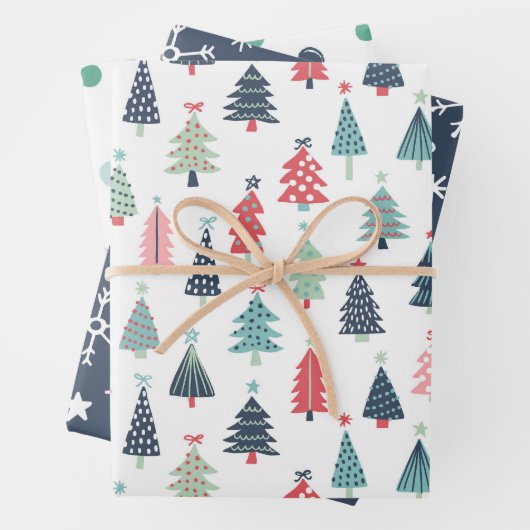 Winter Blue Holiday Wrapping Papieren Bladen Inpakpapier Vel (In situ)