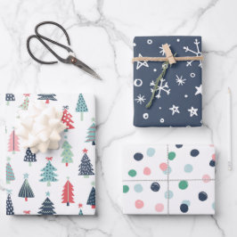Winter Blue Holiday Wrapping Papieren Bladen Inpakpapier Vel