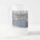 Winter Blue James River Frosted Glass Beer Mok (Voorkant links)