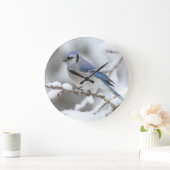 Winter Blue Jay Grote Klok (Huis)