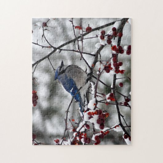 Winter Blue Jay Legpuzzel (Verticaal)