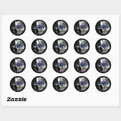 Winter Blue Jay Ronde Sticker (Vel)