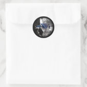 Winter Blue Jay Ronde Sticker (Tas)