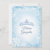 Winter Blue Kerstmis Mis Quince Celebration Kaart (Achterkant)