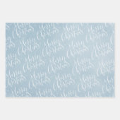Winter Blue Merry kerstmis snowflakes kerst Inpakpapier Vel (Voorkant 2)