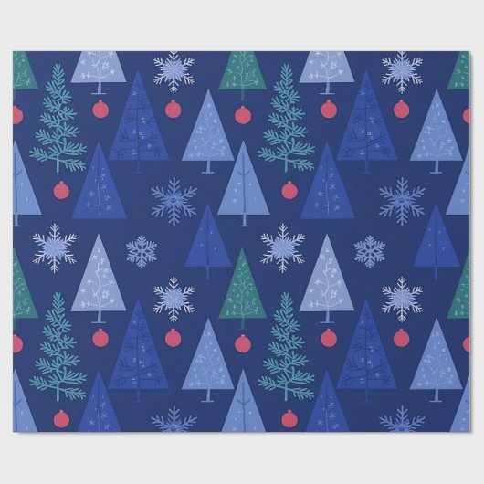 Winter Blue Modern Cadeaupapier (Vlak)