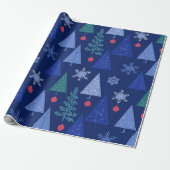 Winter Blue Modern Cadeaupapier (Uitgerold)