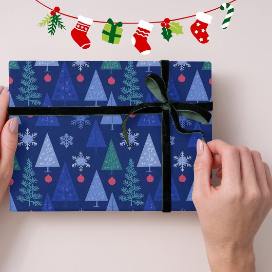 Winter Blue Modern Cadeaupapier