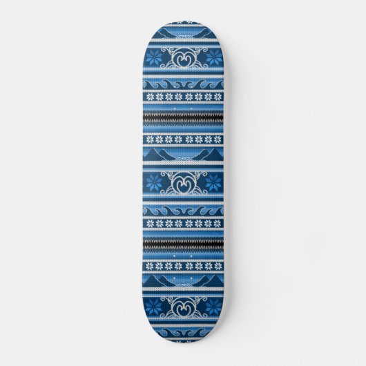 Winter Blue Nordic Design Skateboard (Voorkant)