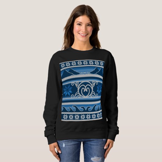 Winter Blue Nordic Design Trui (Voorkant volledig)