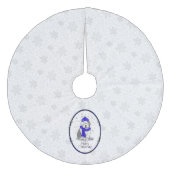 Winter Blue Old English Sheepdog Dog (grijs 1) Cut Fleece Kerstboom Rok (Voorkant)