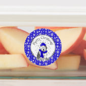 Winter Blue Old English Sheepdog Dog (grijs 1) Cut Labels (Aangebracht)