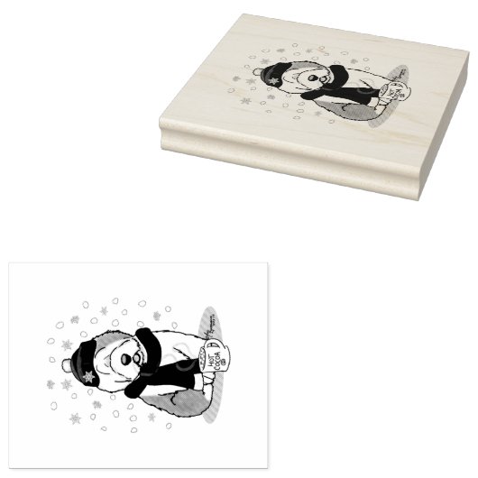 Winter Blue Old English Sheepdog Dog (grijs 1) Cut Rubberstempel (Gestempeld)