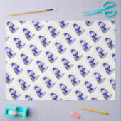 Winter Blue Old English Sheepdog Dog (grijs 1) Cut Tissuepapier (Craft)