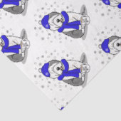 Winter Blue Old English Sheepdog Dog (grijs 1) Cut Tissuepapier (Detail)