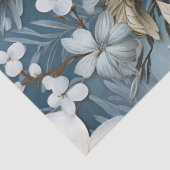 Winter Blue Pastel Geïnspireerd Bloemen Tissuepapier (Detail)