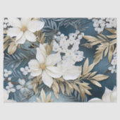 Winter Blue Pastel Geïnspireerd Bloemen Tissuepapier (Voorkant)