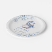Winter Blue Polar Bear Paper Plates Papieren Bordje (Gekanteld)