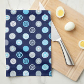 Winter Blue Polka Dot Kitchen Towel Theedoek (Quarter Fold)