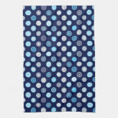 Winter Blue Polka Dot Kitchen Towel Theedoek (Verticaal)