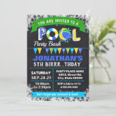 Winter Blue Pool verjaardagsfeest bash Kaart (Staand voorkant)