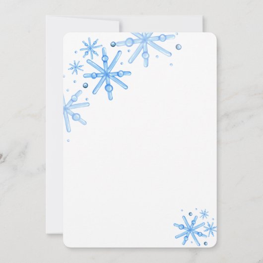 Winter Blue Purple Thank You Card with Snowflakes  Bedankkaart (Achterkant)