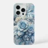 Winter Blue Roses - Elegant Ice Floral iPhone Hoesje (Achterkant)