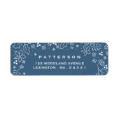 Winter Blue Season's Groeten Kerstlabel Etiket (Voorkant)