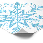 Winter Blue Silver snewflakes baby shower Welkom Poster (Hoek)