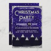 Winter Blue Silver Snowy Mountains kerst Kaart (Voorkant / Achterkant)