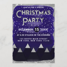 Winter Blue Silver Snowy Mountains kerst Kaart