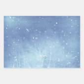 Winter Blue Snow Glitter Sky kerstfeestmaal Inpakpapier Vel (Voorkant 3)