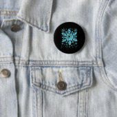Winter Blue Snowflake Christmas Xmas Costumes Men Ronde Button 5,7 Cm (In situ)