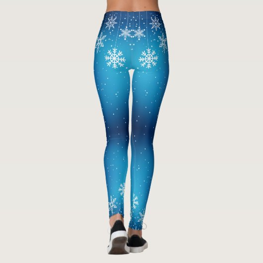 Winter Blue Snowflake-kerstLeggings Leggings (Achterkant)