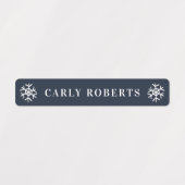 Winter Blue Snowflake Kinder naam Waterbestendige  Labels (Design 1)